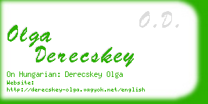 olga derecskey business card